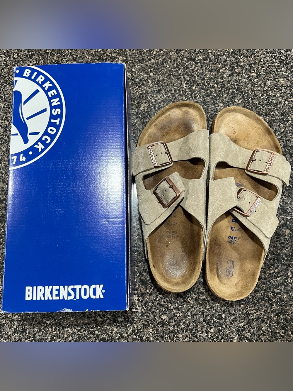 Birkenstock Arizona slide sandals in the color taupe - 42 men's 9 women's 10